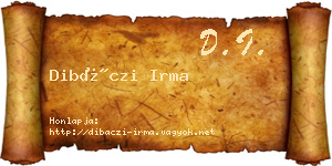 Dibáczi Irma névjegykártya